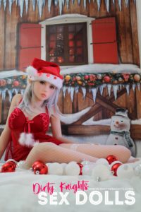Dora Sex Doll posing for a sex doll Christmas at a Dirty Knights photoshoot 11